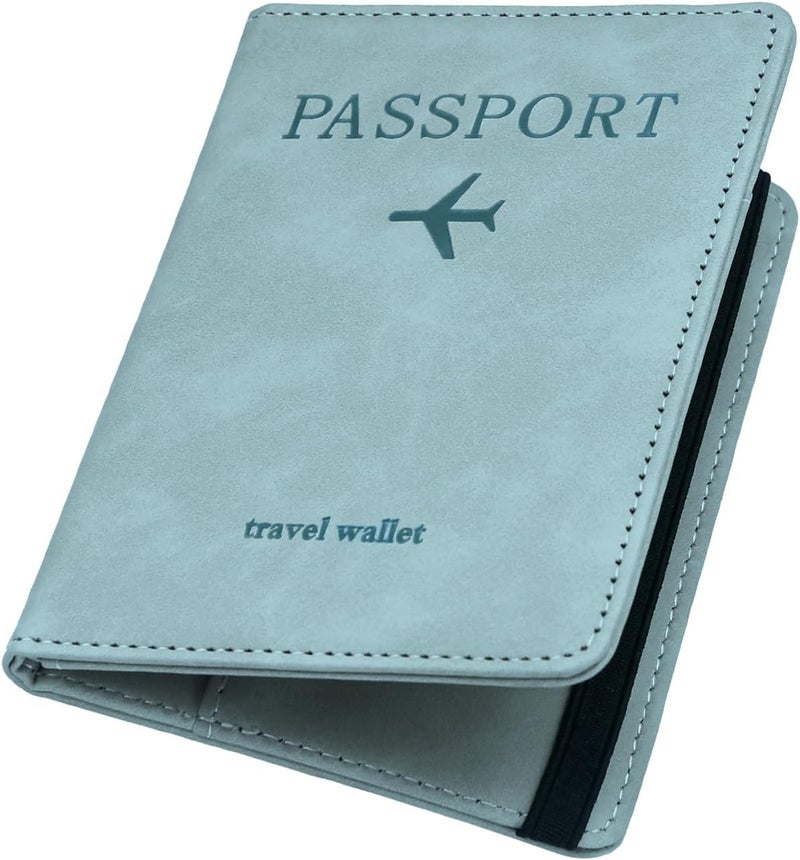 ILIYAH -Passport Cover-Passport Holder Travel Wallet-RFID Blocking Passport Case Travel Accessories Card Holder Wallet Unisex Travel Gifts(Blue) - Image 1